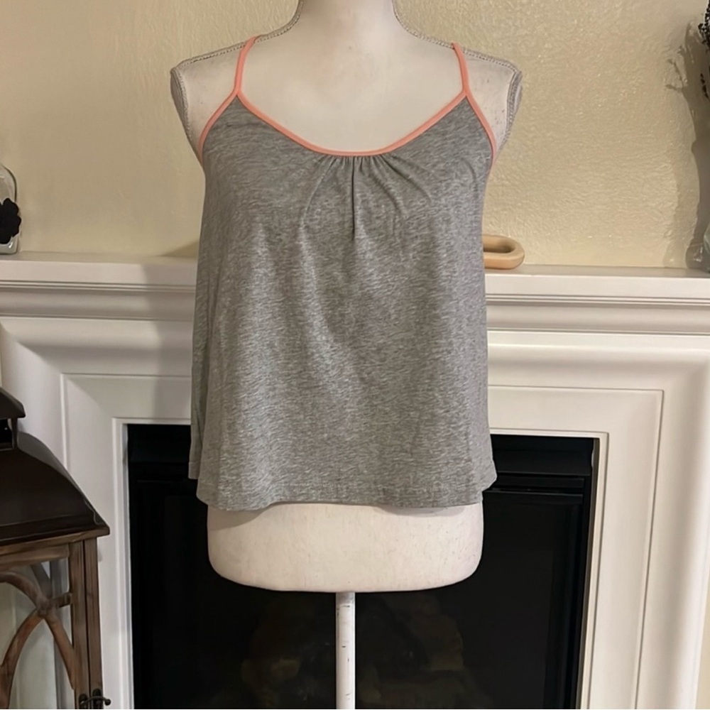 Johnny Was Gray Camisole with Pink Trim